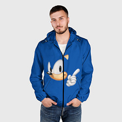 Ветровка с капюшоном мужская Sonic, цвет: 3D-черный — фото 2