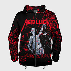 Ветровка с капюшоном мужская Metallica, цвет: 3D-черный