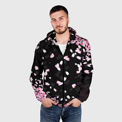 Ветровка с капюшоном мужская САКУРА, цвет: 3D-черный — фото 2