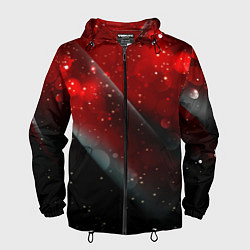 Ветровка с капюшоном мужская Red & Black, цвет: 3D-черный