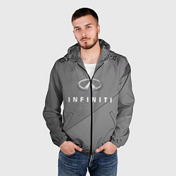 Ветровка с капюшоном мужская Infiniti, цвет: 3D-черный — фото 2