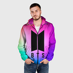 Ветровка с капюшоном мужская BTS, цвет: 3D-черный — фото 2