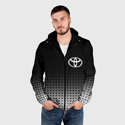 Ветровка с капюшоном мужская Toyota, цвет: 3D-черный — фото 2