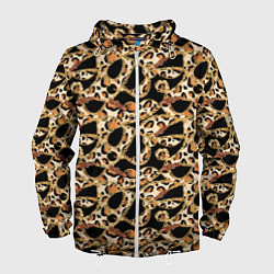 Ветровка с капюшоном мужская Versace Леопардовая текстура, цвет: 3D-белый