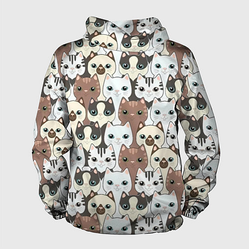 Мужская ветровка Кошачьи моськи / 3D-Черный – фото 2