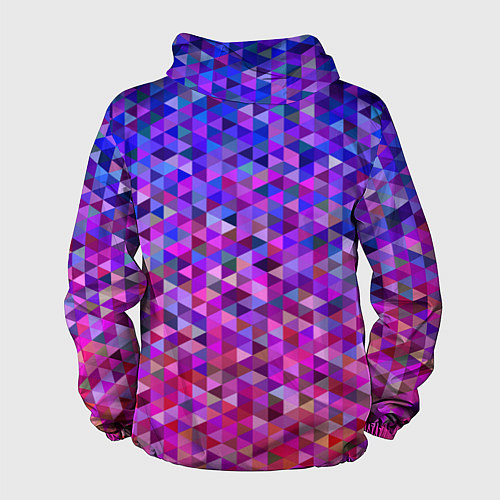 Мужская ветровка Треугольники мозаика пиксели / 3D-Черный – фото 2