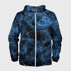 Ветровка с капюшоном мужская Синий дым, цвет: 3D-белый