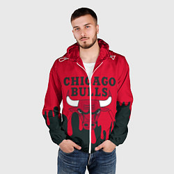 Ветровка с капюшоном мужская Chicago Bulls, цвет: 3D-белый — фото 2