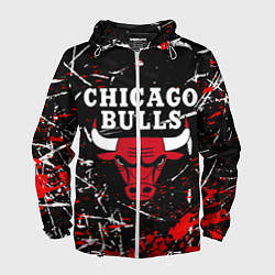 Ветровка с капюшоном мужская CHICAGO BULLS, цвет: 3D-белый