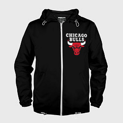 Ветровка с капюшоном мужская CHICAGO BULLS, цвет: 3D-белый