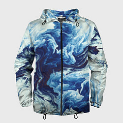 Ветровка с капюшоном мужская Абстракция смешивание разводы, цвет: 3D-черный