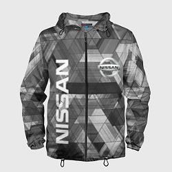 Ветровка с капюшоном мужская NISSAN, цвет: 3D-черный