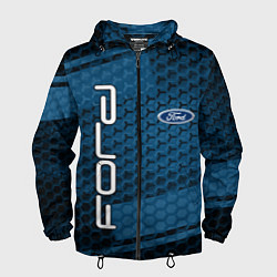 Ветровка с капюшоном мужская FORD, цвет: 3D-черный