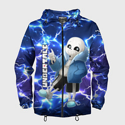 Ветровка с капюшоном мужская UNDERTALE АНДЕРТЕЙЛ, цвет: 3D-черный