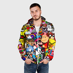 Ветровка с капюшоном мужская Pixel, цвет: 3D-белый — фото 2