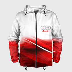 Ветровка с капюшоном мужская AUDI, цвет: 3D-черный