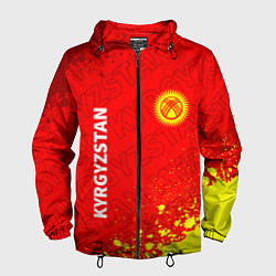 Ветровка с капюшоном мужская КИРГИЗИЯ, цвет: 3D-черный