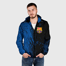 Ветровка с капюшоном мужская FC Barcelona ФК Барселона, цвет: 3D-черный — фото 2