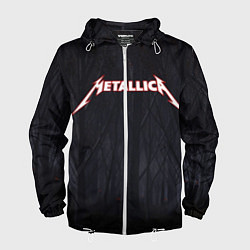 Ветровка с капюшоном мужская Metallica, цвет: 3D-белый