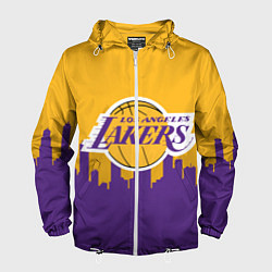 Ветровка с капюшоном мужская LOS ANGELES LAKERS, цвет: 3D-белый