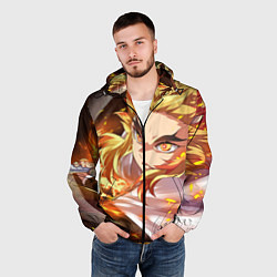 Ветровка с капюшоном мужская Клинок Рассекающий Демонов, цвет: 3D-черный — фото 2