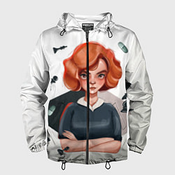 Ветровка с капюшоном мужская Ход Королевы, цвет: 3D-черный