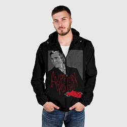 Ветровка с капюшоном мужская Американский психопат, цвет: 3D-черный — фото 2
