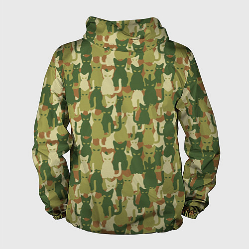 Мужская ветровка Камуфляж из котов / 3D-Черный – фото 2