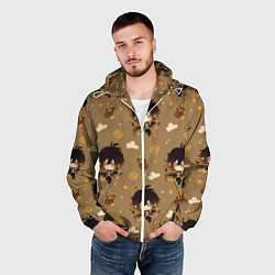 Ветровка с капюшоном мужская Чиби Чжун Ли, цвет: 3D-белый — фото 2