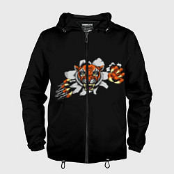 Ветровка с капюшоном мужская TIGER ART, цвет: 3D-черный