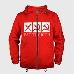 Ветровка с капюшоном мужская Eat The Rich, цвет: 3D-черный