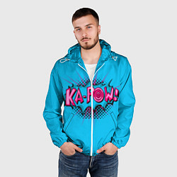 Ветровка с капюшоном мужская KA-POW, цвет: 3D-белый — фото 2