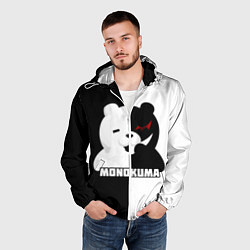 Ветровка с капюшоном мужская MONOKUMA МОНОКУМА BEAR, цвет: 3D-белый — фото 2