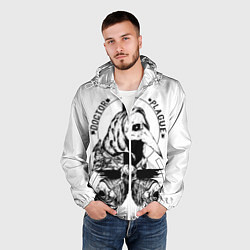 Ветровка с капюшоном мужская Doctor Plague, цвет: 3D-белый — фото 2