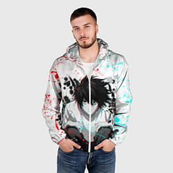 Ветровка с капюшоном мужская DEATH NOTE ТЕТРАДЬ СМЕРТИ, цвет: 3D-белый — фото 2