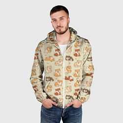 Ветровка с капюшоном мужская Шиба-Ину, цвет: 3D-белый — фото 2