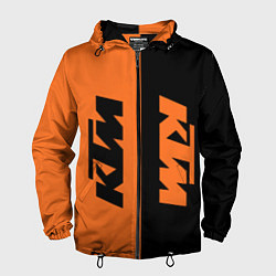 Ветровка с капюшоном мужская KTM КТМ Z, цвет: 3D-черный