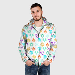 Ветровка с капюшоном мужская GENSHIN IMPACT ЭМБЛЕМЫ, цвет: 3D-черный — фото 2