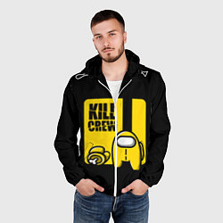 Ветровка с капюшоном мужская Among Us Kill Bill, цвет: 3D-белый — фото 2