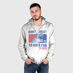 Ветровка с капюшоном мужская T-rex Dino, цвет: 3D-белый — фото 2