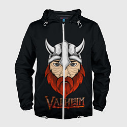 Ветровка с капюшоном мужская Valheim викинг, цвет: 3D-белый