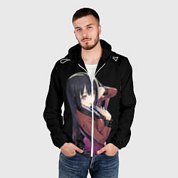 Ветровка с капюшоном мужская Yumeko, цвет: 3D-белый — фото 2