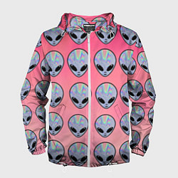 Ветровка с капюшоном мужская Гламурные пришельцы, цвет: 3D-белый