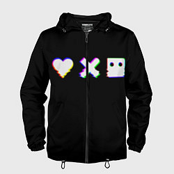 Ветровка с капюшоном мужская Love Death and Robots Glitch, цвет: 3D-черный