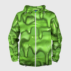 Ветровка с капюшоном мужская Green Slime, цвет: 3D-белый