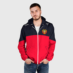 Ветровка с капюшоном мужская СТИЛЬ СССР ДИЗАЙН СПИНЫ, цвет: 3D-белый — фото 2