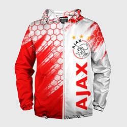 Ветровка с капюшоном мужская FC AJAX AMSTERDAM ФК АЯКС, цвет: 3D-белый