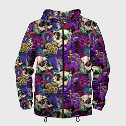 Мужская ветровка Психоделика - черепа и грибы