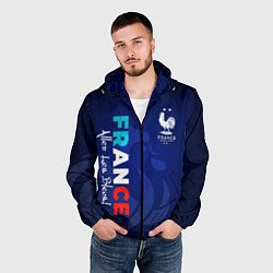 Ветровка с капюшоном мужская Сборная Франции, цвет: 3D-черный — фото 2
