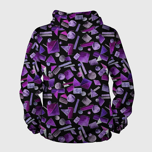 Мужская ветровка Геометрический фиолетовый / 3D-Черный – фото 2